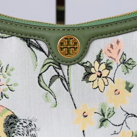 NWT Tory Burch 86558 T Monogram Brocade Shoulder Bag Crossbody in Winter Sage - Picture 6 of 10